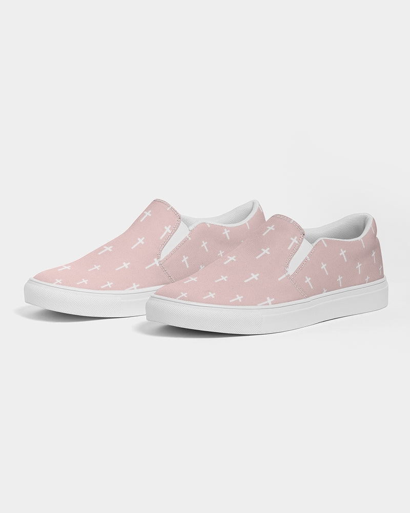 Mini Cross: Men's Pink Canvas Slip On Shoe