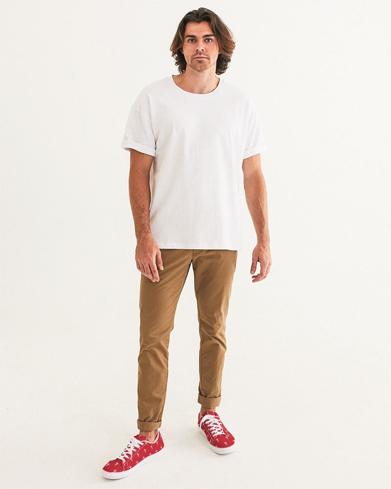 Mini Cross: Men's Red Vegan Leather Sneaker