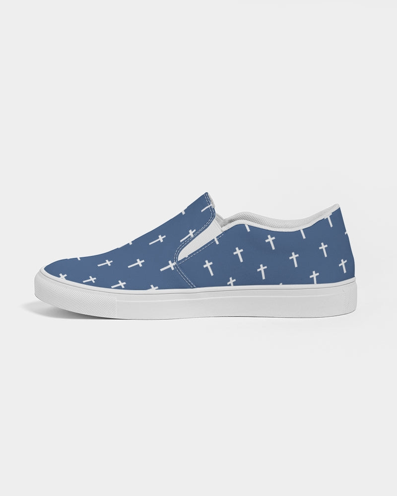 Mini Cross: Women's Navy Canvas Slip On Shoe