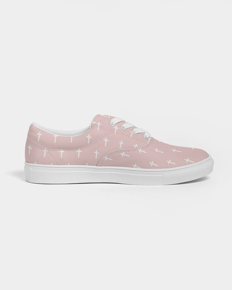 Mini Cross: Women's Pink Canvas Lace Up Sneaker