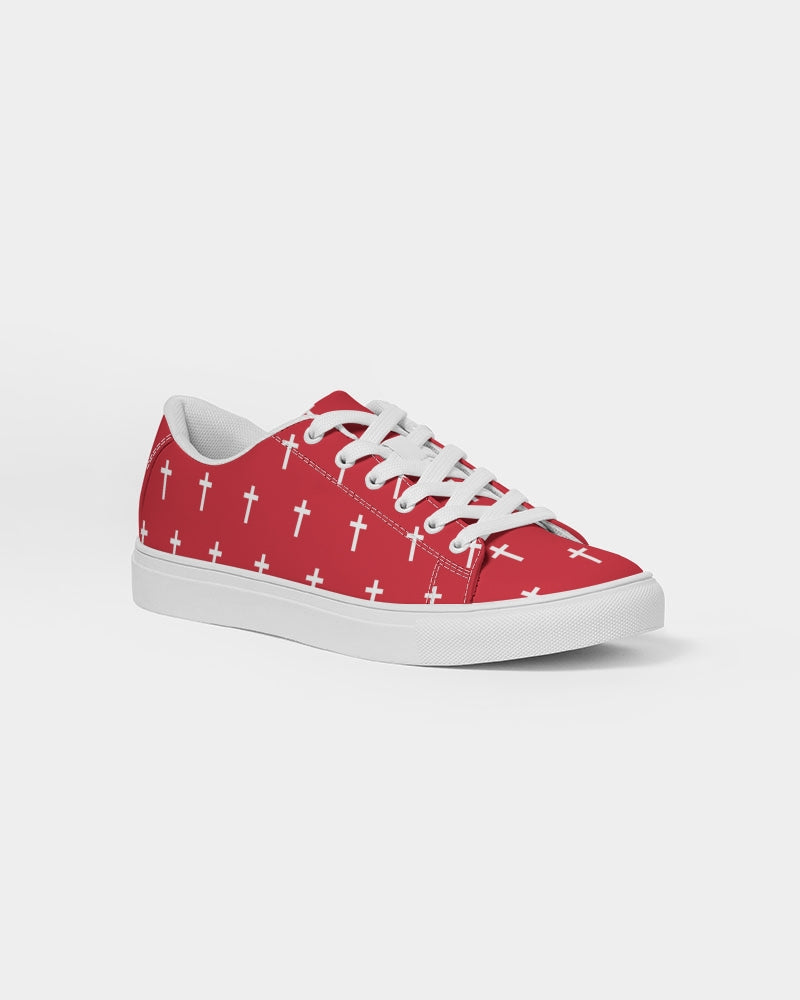 Mini Cross: Women's Red Vegan Leather Sneaker