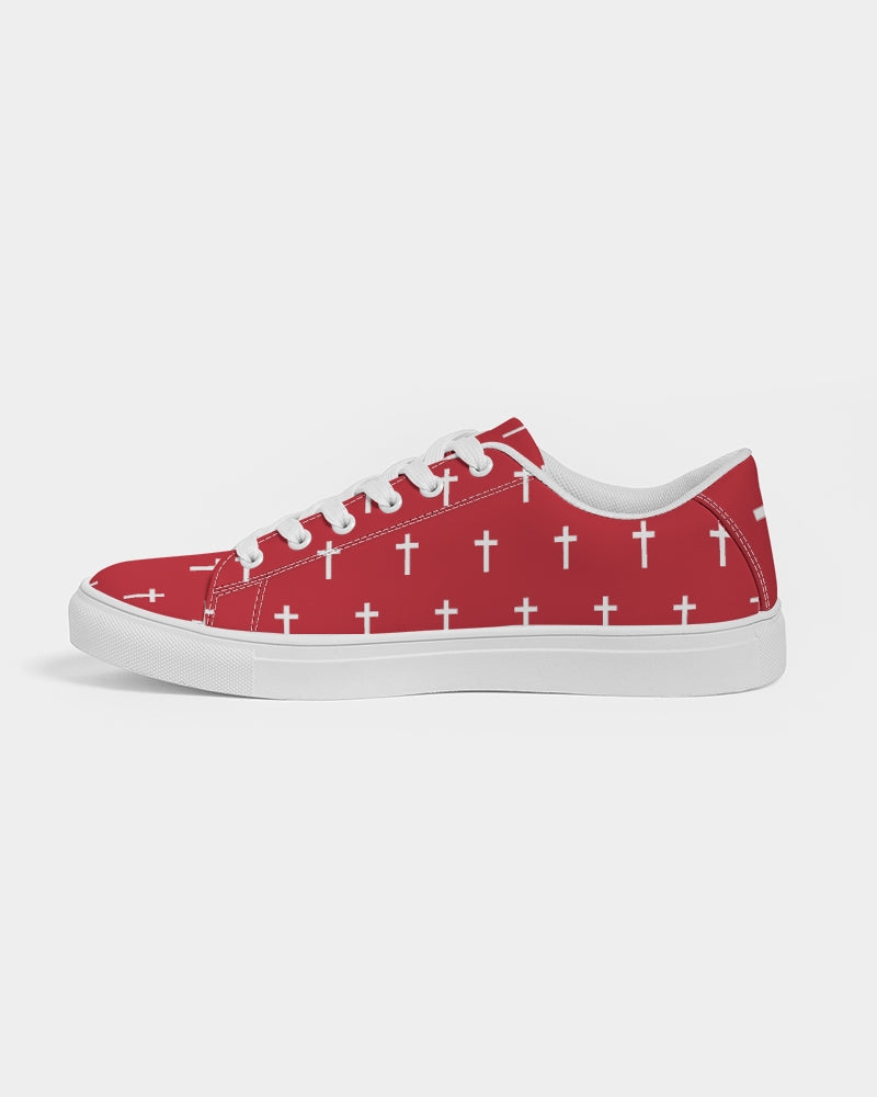 Mini Cross: Men's Red Vegan Leather Sneaker