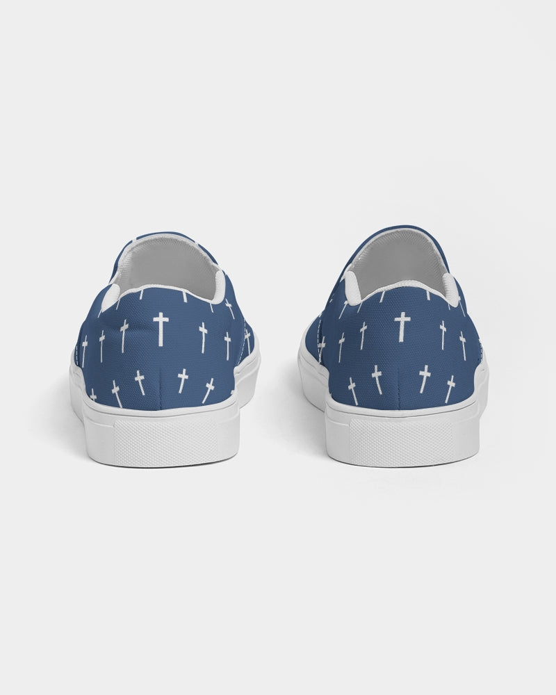 Mini Cross: Men's Navy Canvas Slip On Shoe