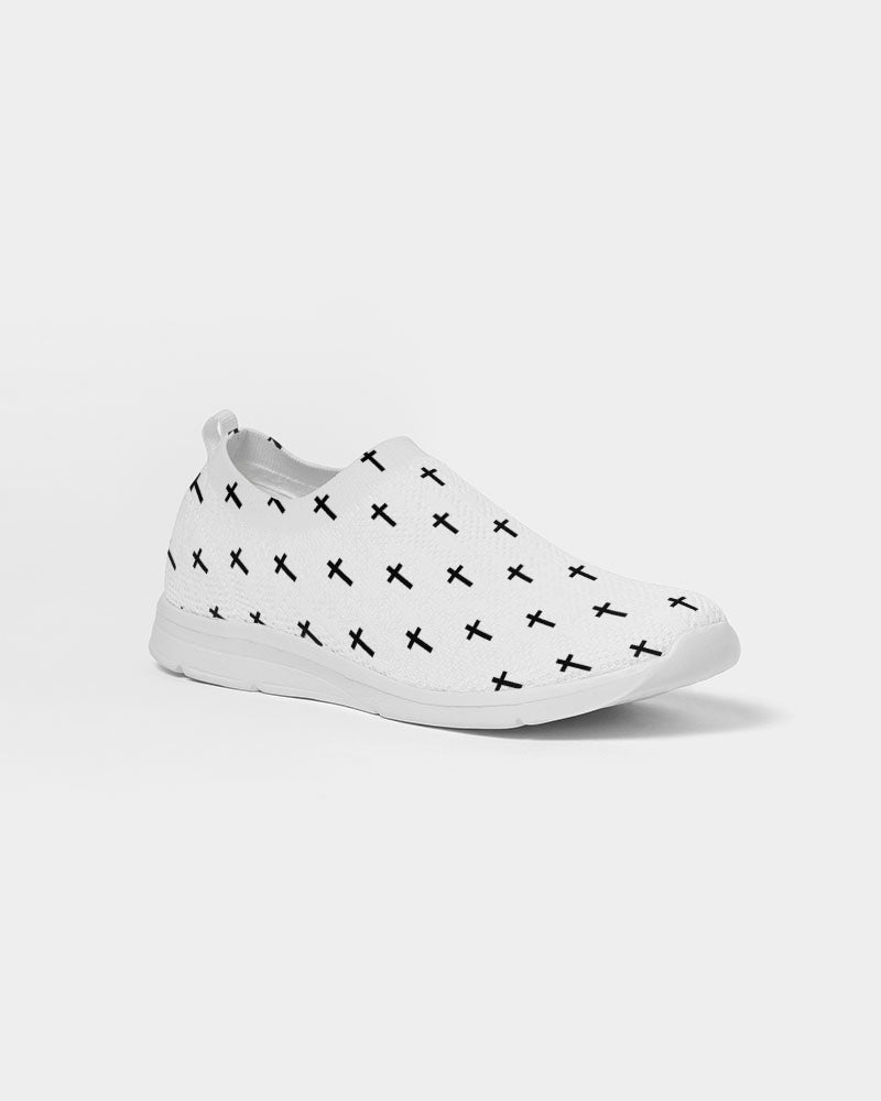 Mini Cross: Men's White Flyknit Slip On Shoe