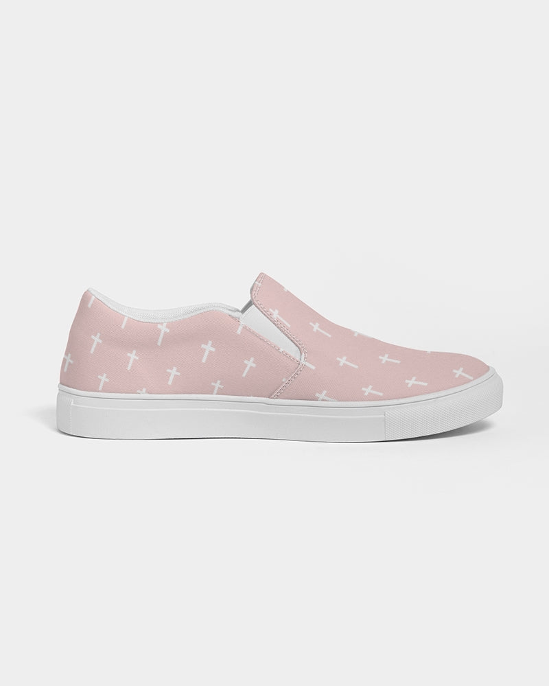 Mini Cross: Men's Pink Canvas Slip On Shoe