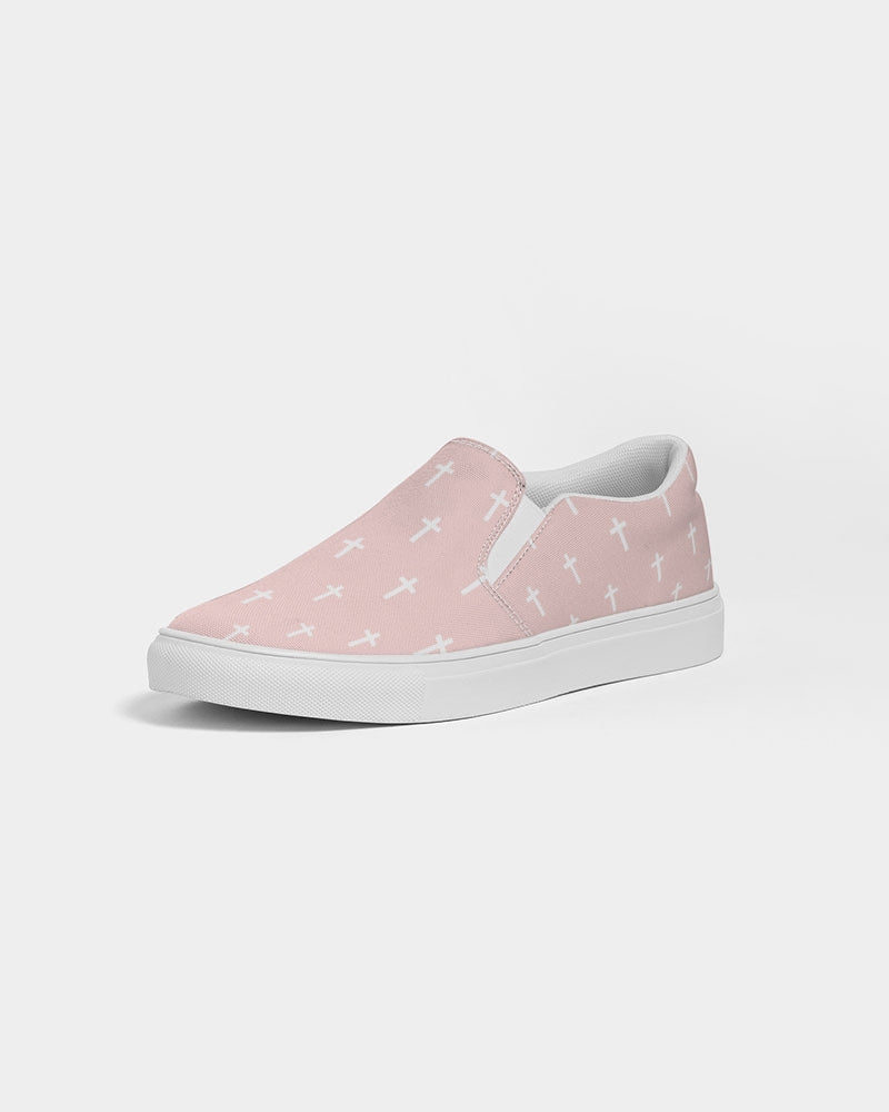 Mini Cross: Men's Pink Canvas Slip On Shoe
