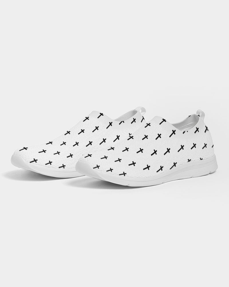 Mini Cross: Men's White Flyknit Slip On Shoe