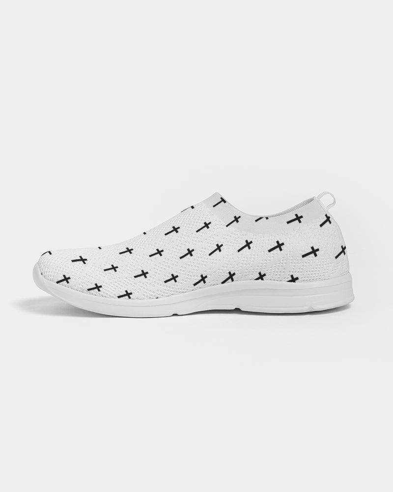 Mini Cross: Men's White Flyknit Slip On Shoe