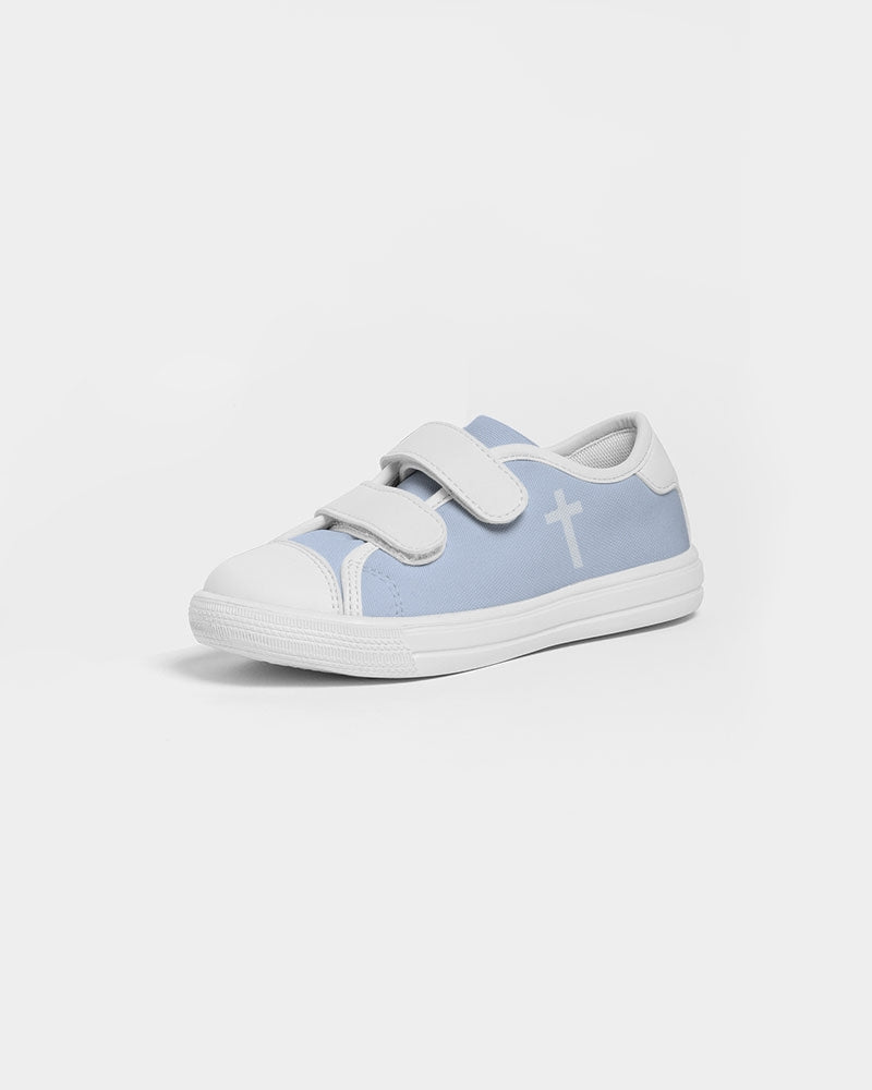 Simple Cross: Kids Light Blue Velcro Sneaker
