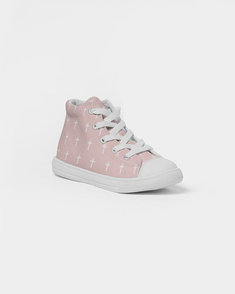 Mini Cross: Kids Pink Canvas Hightop Shoe