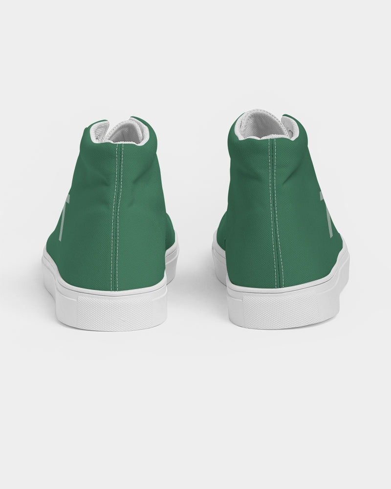 Simple Cross: Men's Green Canvas Hightop Shoe