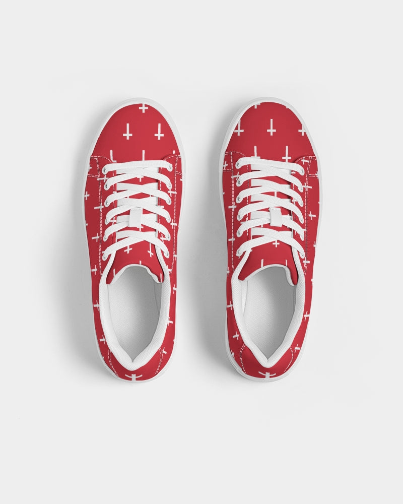 Mini Cross: Women's Red Vegan Leather Sneaker