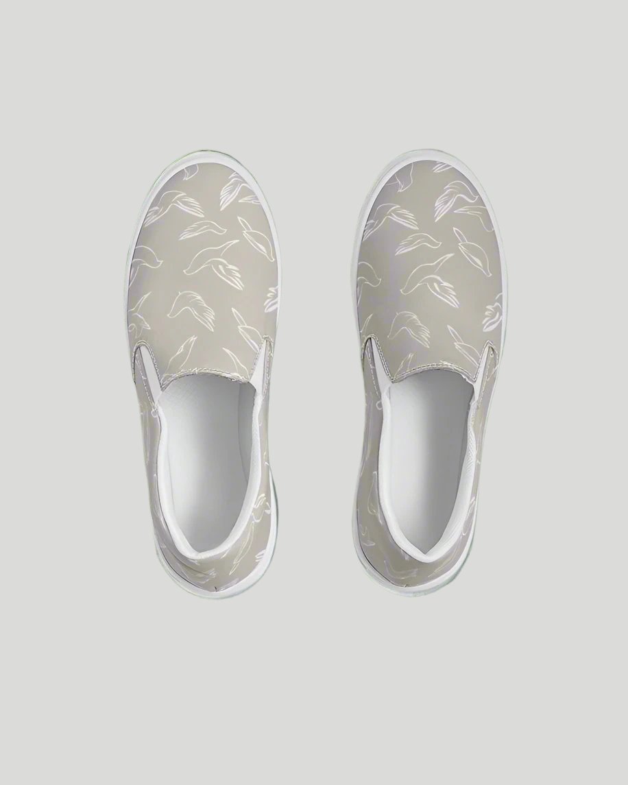 Doves: Men's Taupe Canvas Slip On Shoe