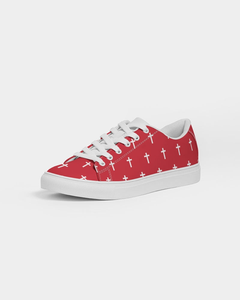 Mini Cross: Men's Red Vegan Leather Sneaker