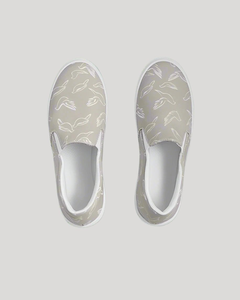 Doves: Women's Taupe Canvas Slip On Shoe