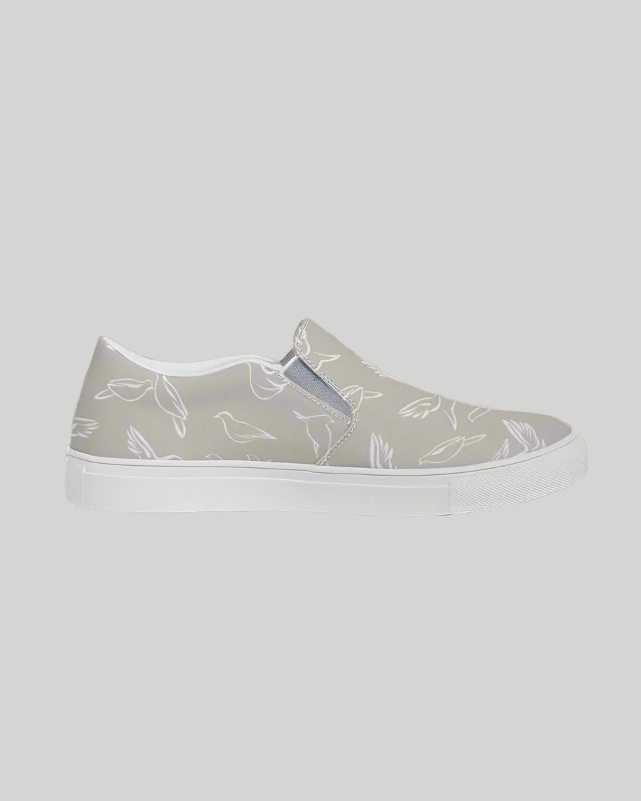 Doves: Men's Taupe Canvas Slip On Shoe