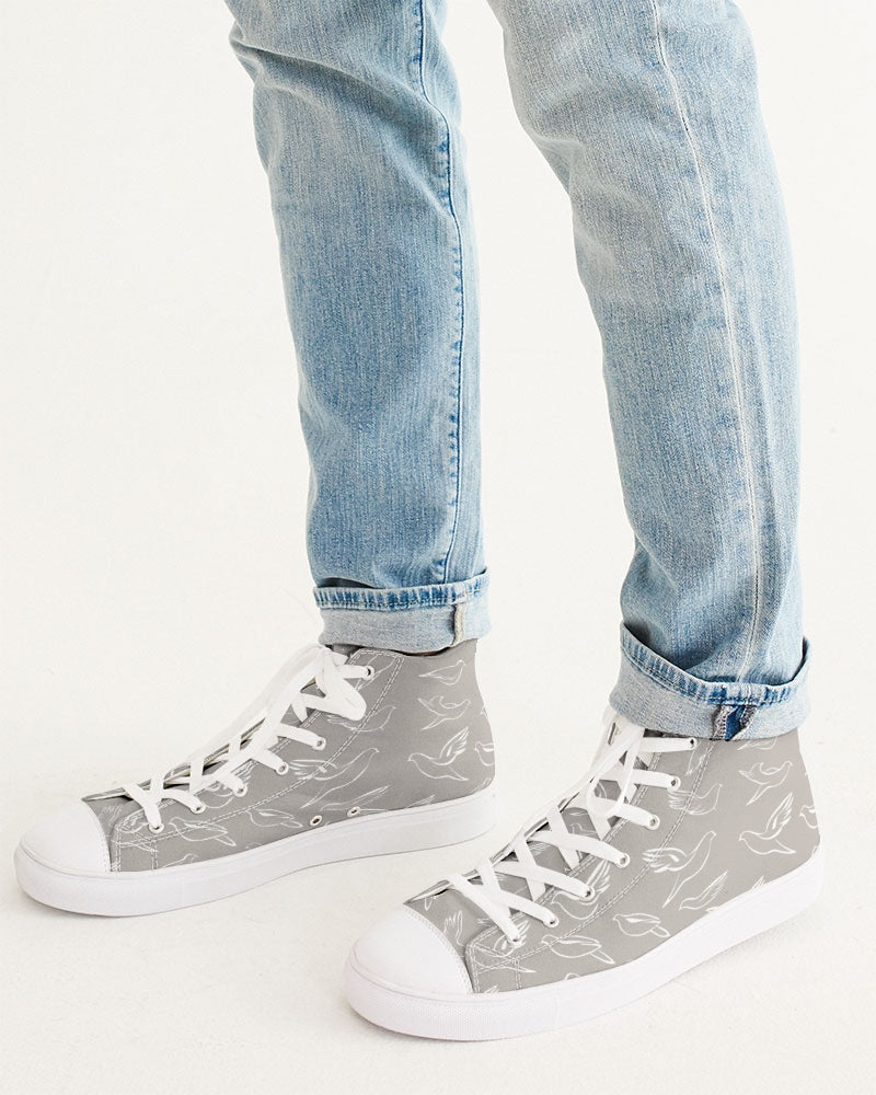 Doves: Men's Taupe Canvas Hightop Shoe