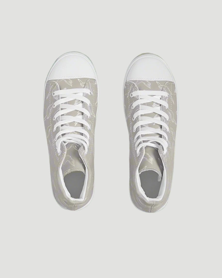 Doves: Men's Taupe Canvas Hightop Shoe
