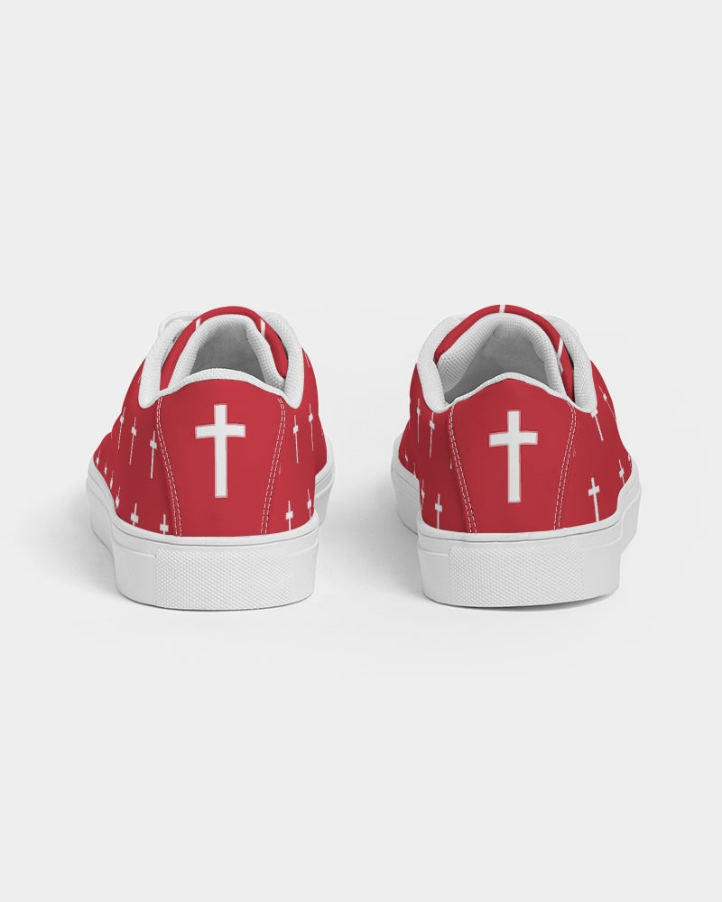 Mini Cross: Men's Red Vegan Leather Sneaker