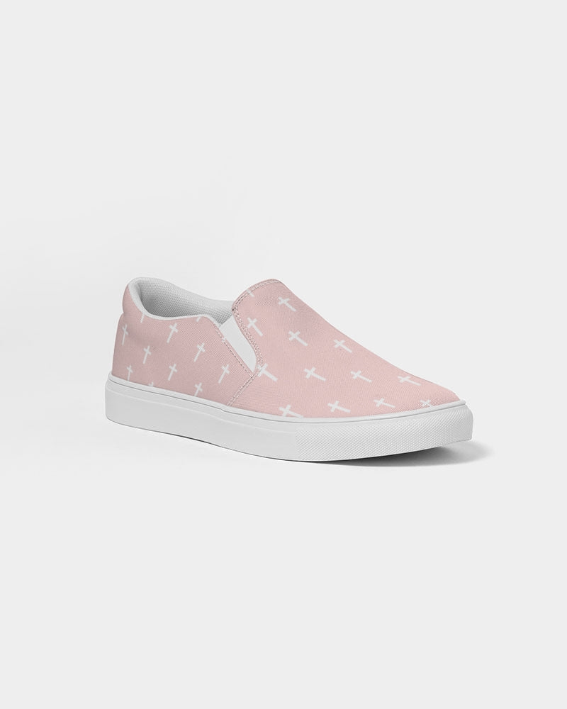 Mini Cross: Men's Pink Canvas Slip On Shoe
