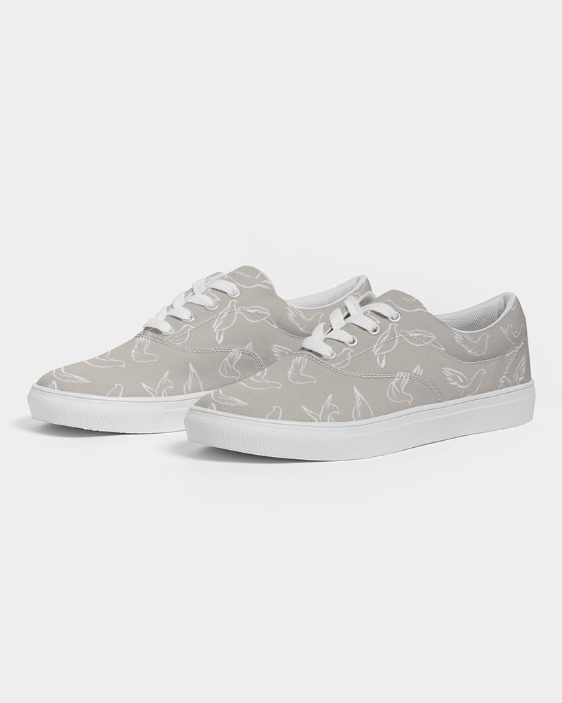 Doves: Women's Taupe Canvas Lace Up Sneaker