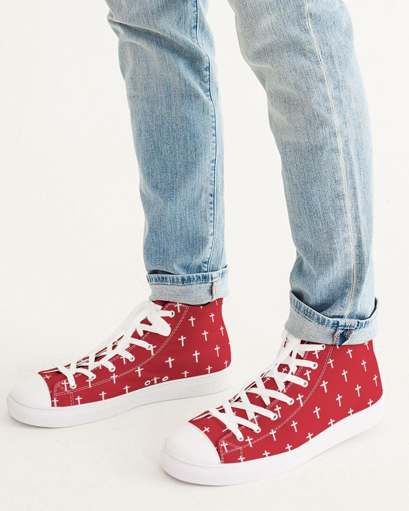 Mini Cross: Men's Red Canvas Hightop Shoe