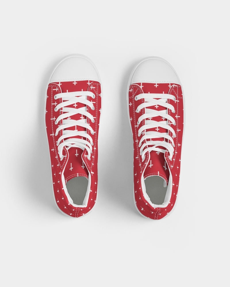 Mini Cross: Men's Red Canvas Hightop Shoe