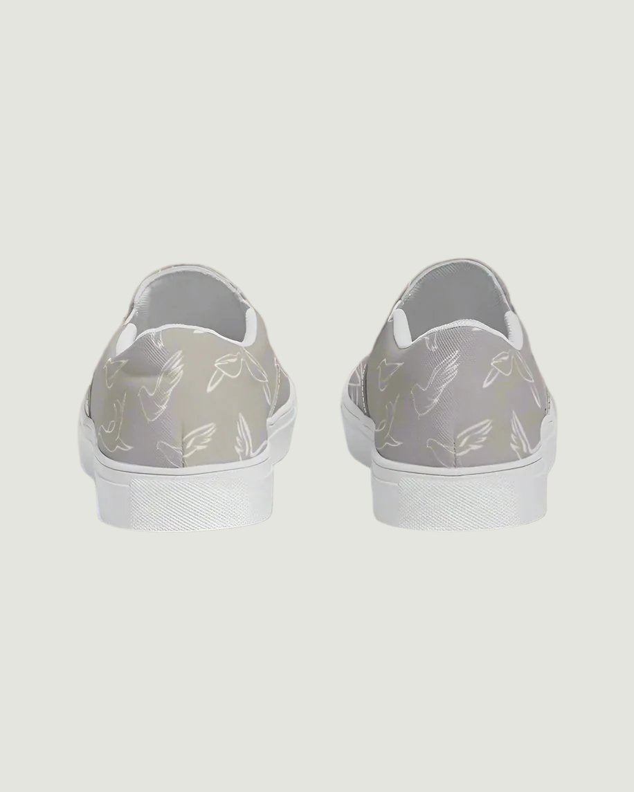 Doves: Men's Taupe Canvas Slip On Shoe