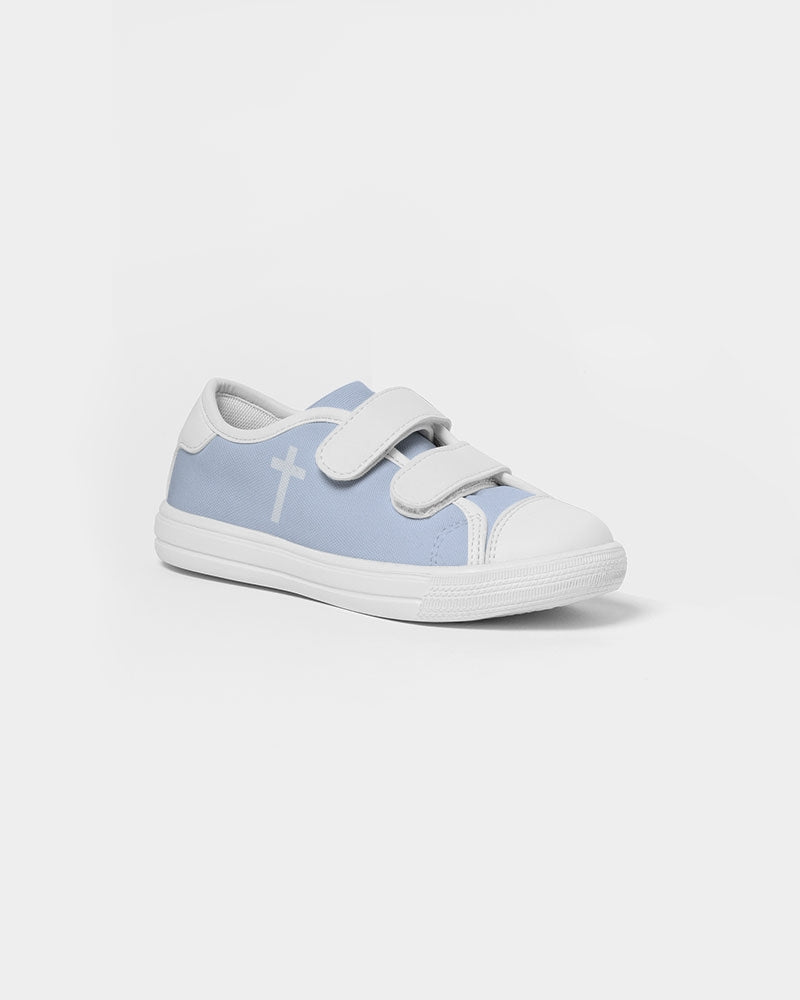 Simple Cross: Kids Light Blue Velcro Sneaker