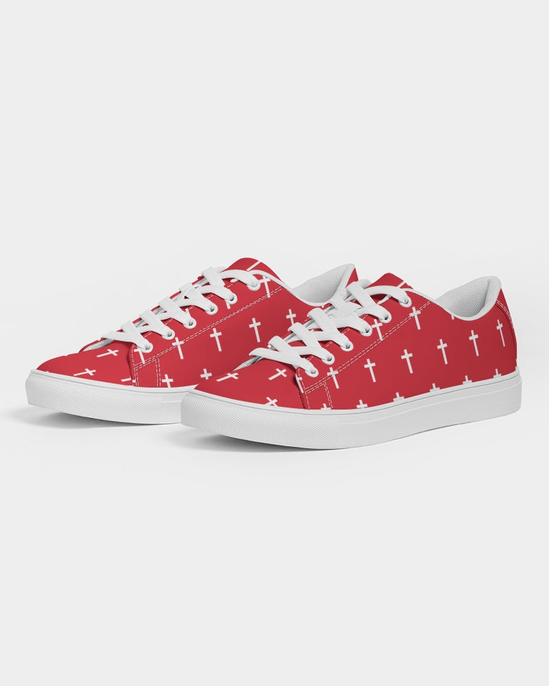 Mini Cross: Men's Red Vegan Leather Sneaker