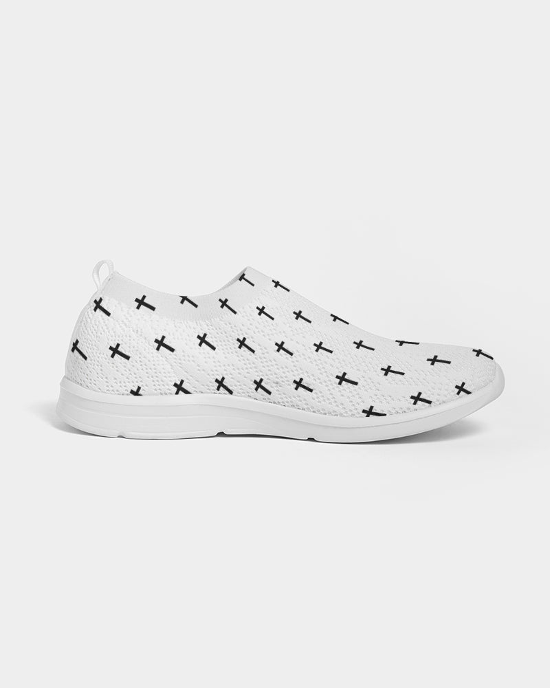 Mini Cross: Men's White Flyknit Slip On Shoe