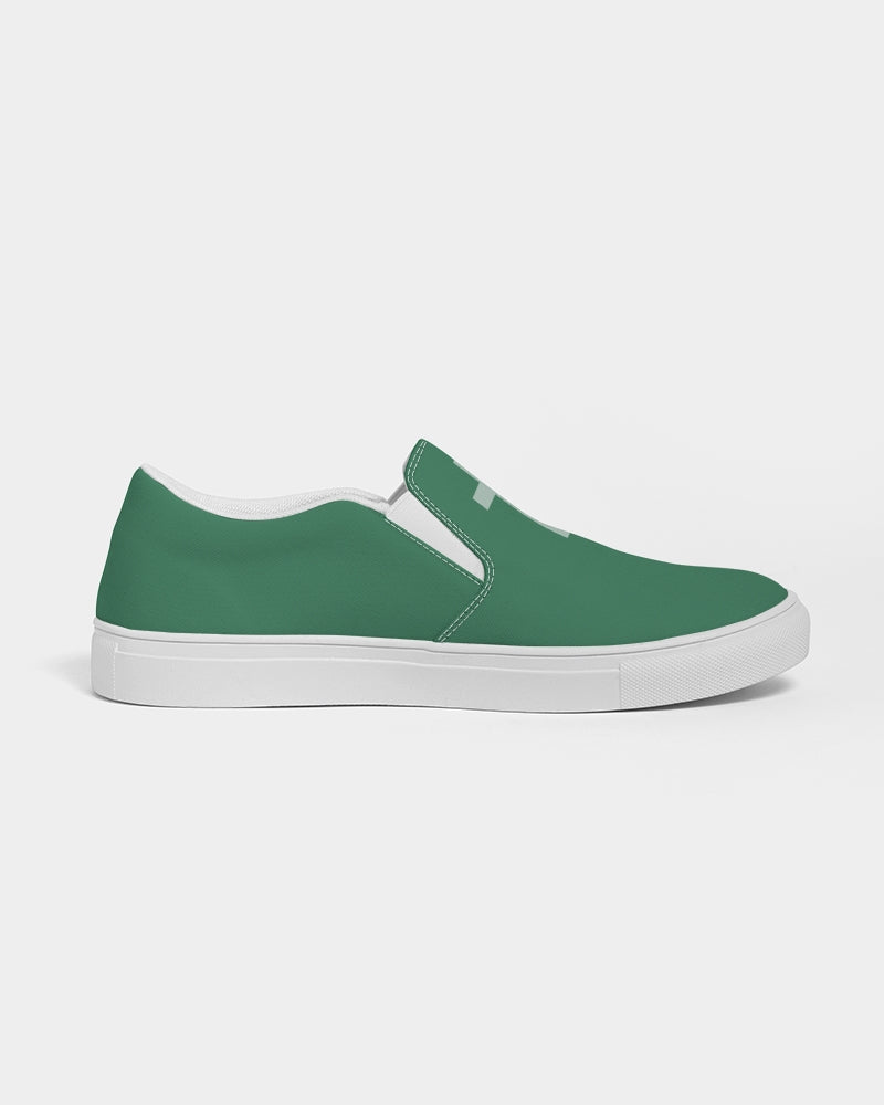 Simple Cross: Women's Green Canvas Slip On Shoe