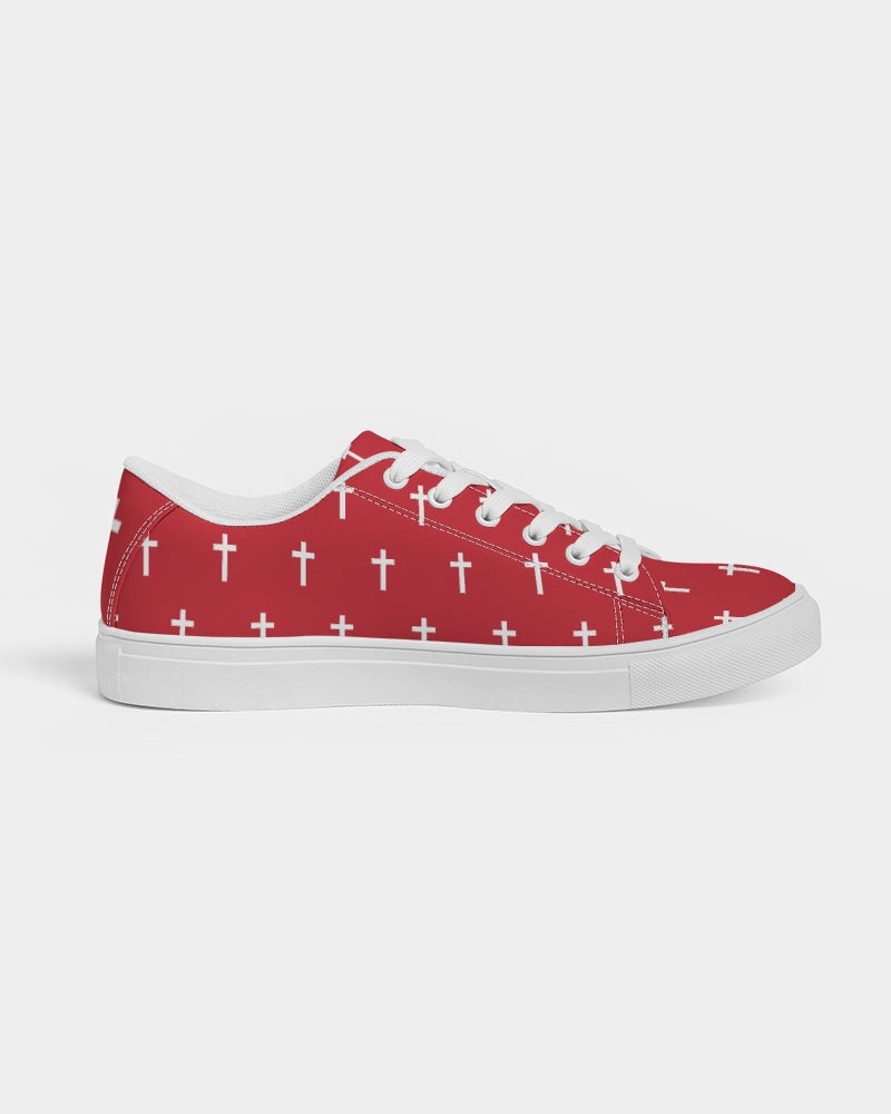 Mini Cross: Men's Red Vegan Leather Sneaker