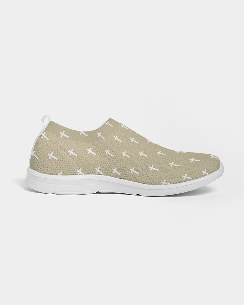 Mini Cross: Women's Tan Flyknit Slip On Shoe