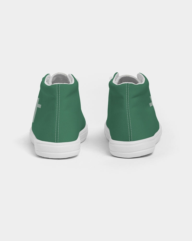 Simple Cross: Kids Green Canvas Hightop Shoe