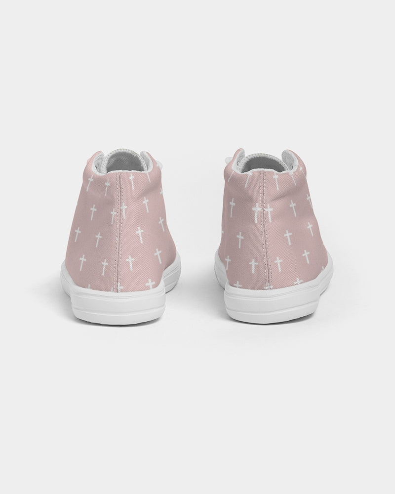 Mini Cross: Kids Pink Canvas Hightop Shoe