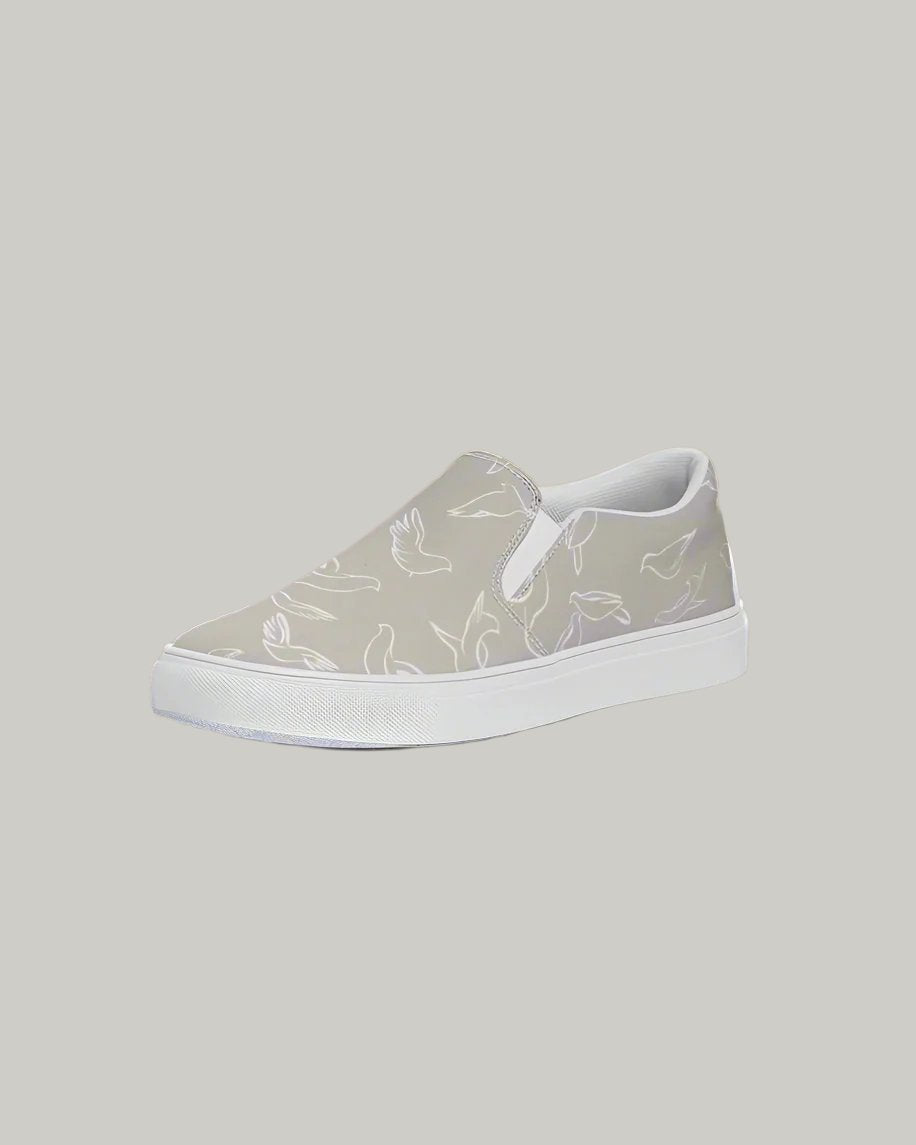 Doves: Men's Taupe Canvas Slip On Shoe