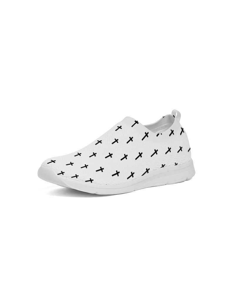 Mini Cross: Men's White Flyknit Slip On Shoe