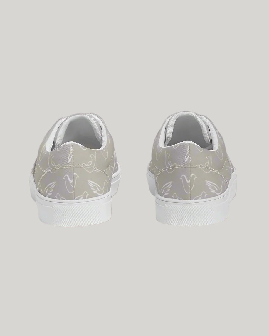 Doves: Women's Taupe Canvas Lace Up Sneaker