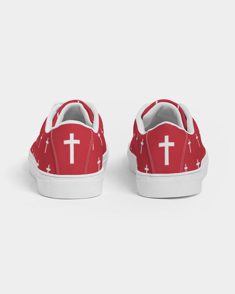 Mini Cross: Women's Red Vegan Leather Sneaker