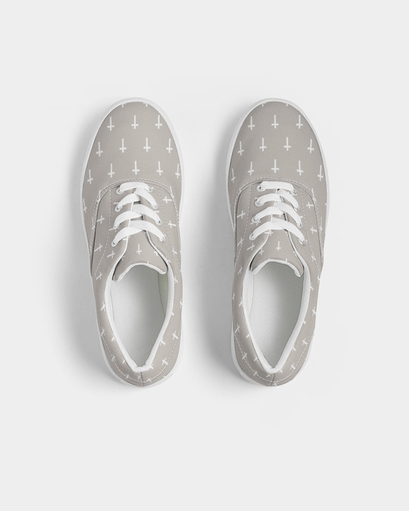 Mini Cross: Women's Taupe Canvas Lace Up Sneaker