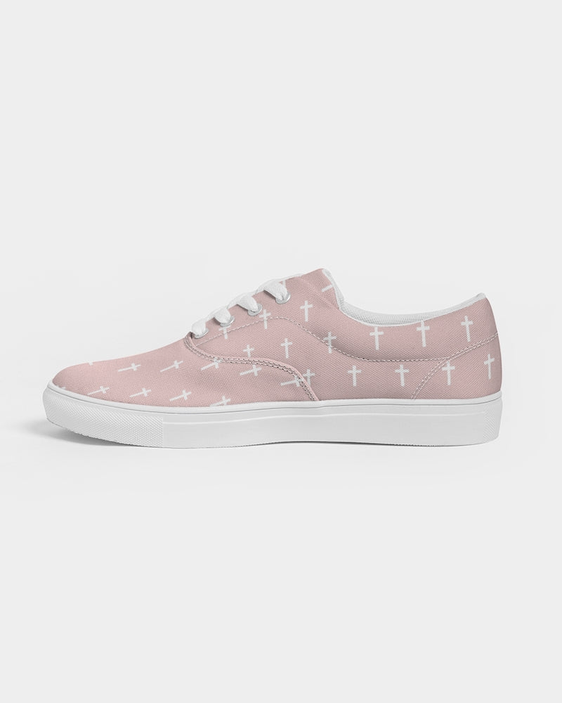 Mini Cross: Women's Pink Canvas Lace Up Sneaker