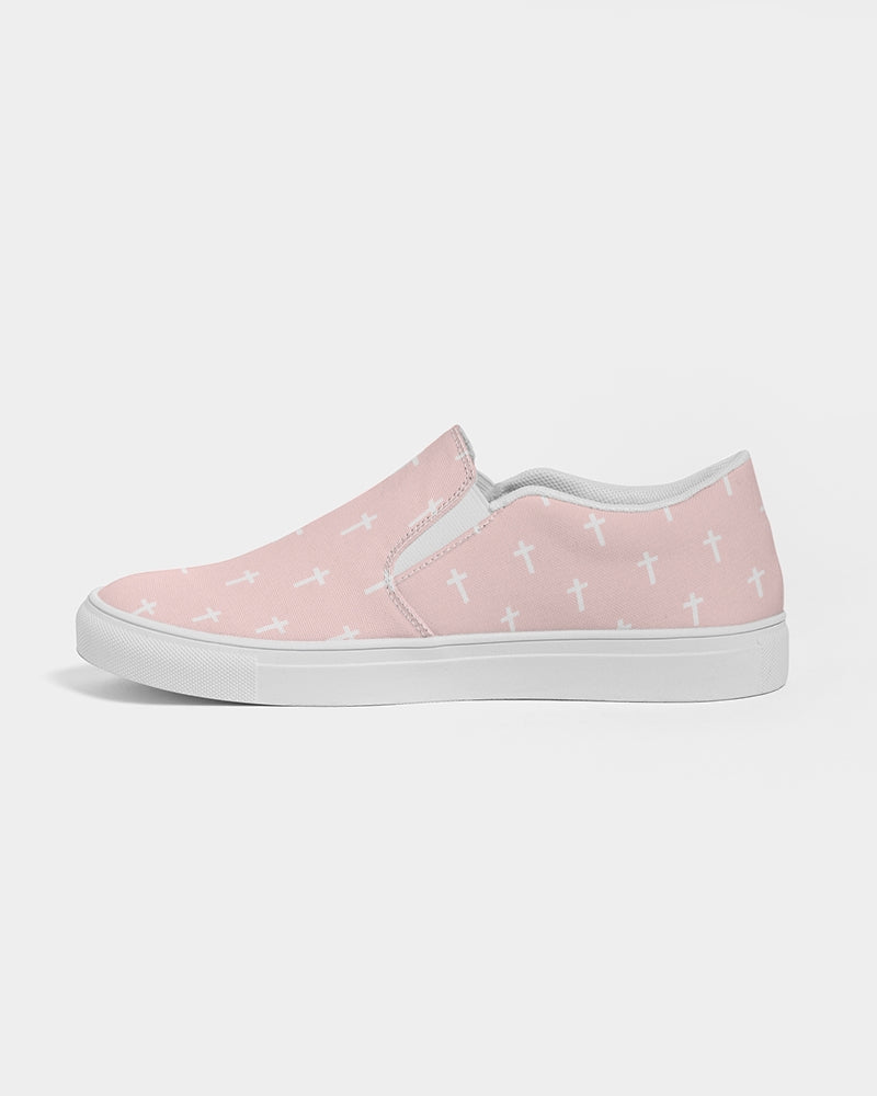 Mini Cross: Men's Pink Canvas Slip On Shoe
