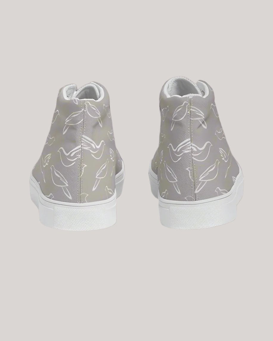 Doves: Men's Taupe Canvas Hightop Shoe