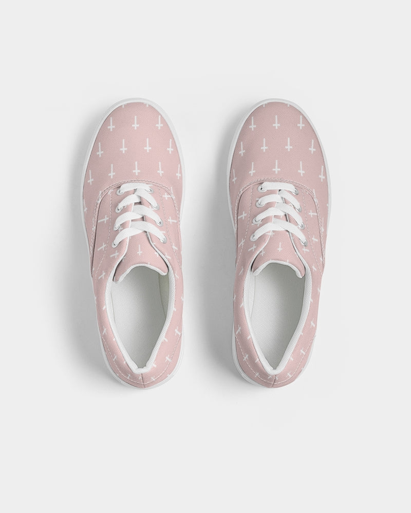 Mini Cross: Women's Pink Canvas Lace Up Sneaker