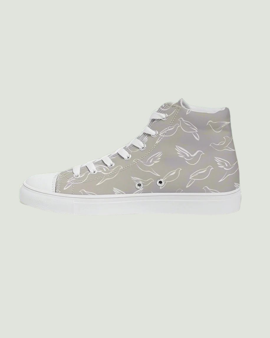 Doves: Women's Taupe Canvas Hightop Shoe