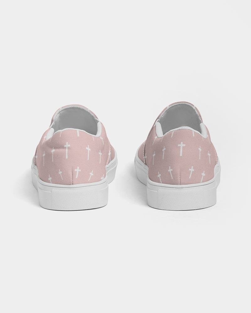 Mini Cross: Men's Pink Canvas Slip On Shoe
