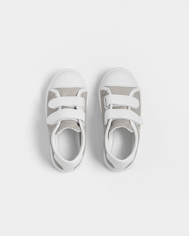Simple Cross: Kids Taupe Velcro Sneaker