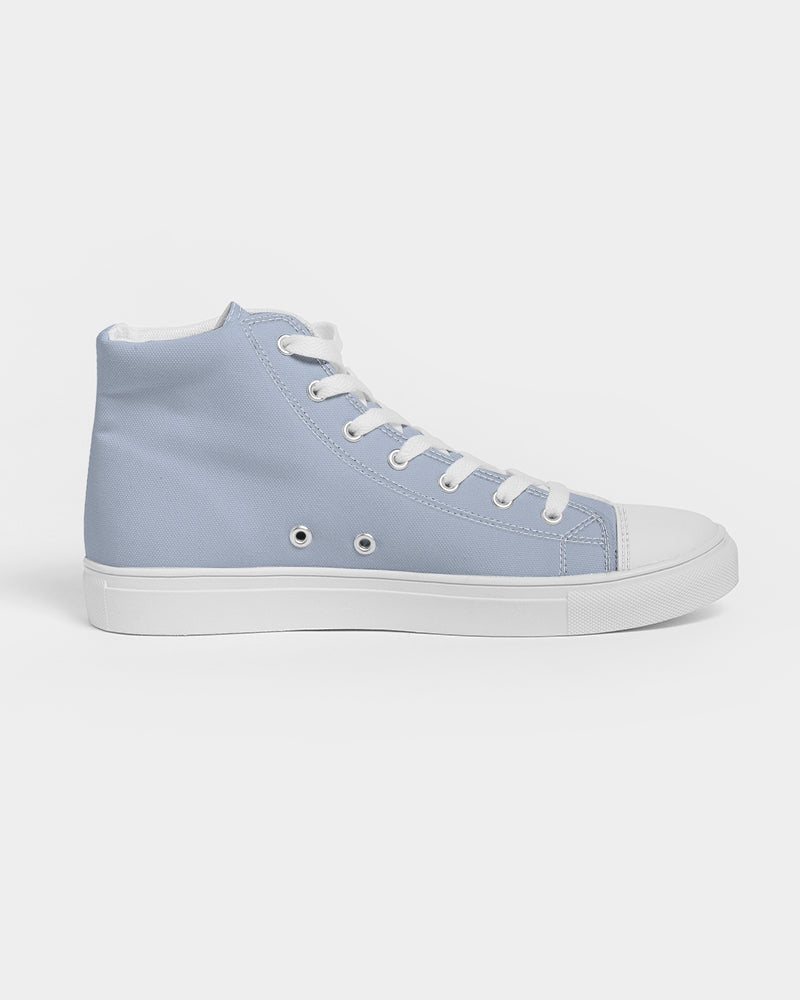 Simple Cross: Men's Light Blue Canvas Hightop Shoe