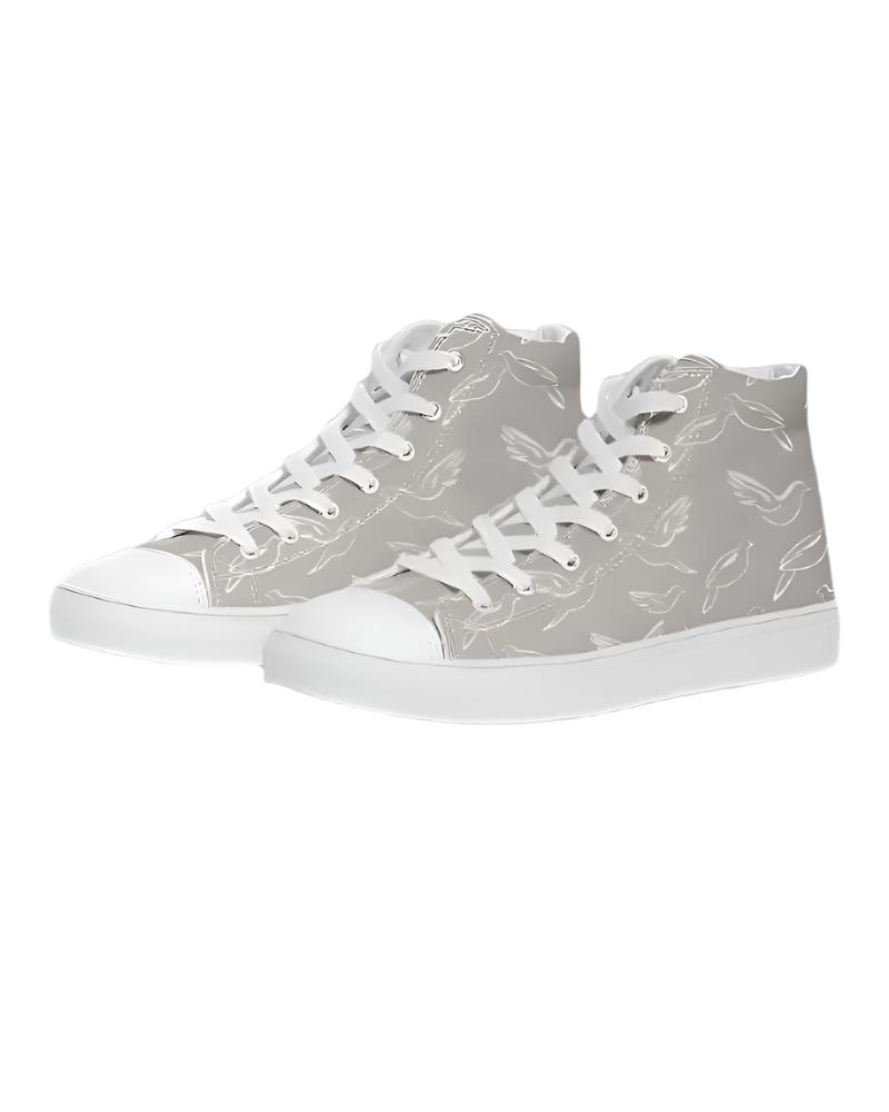 Doves: Women's Taupe Canvas Hightop Shoe